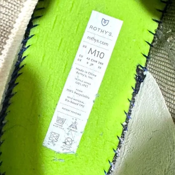 Rothy’s RS01 Sneakers. Light green. Size Men’s 10