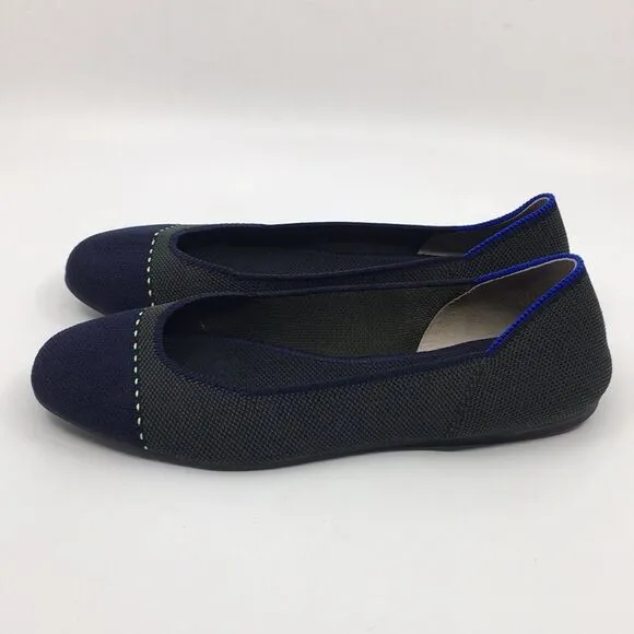 Rothy's The Square Highland Green Blue Flats Shoes Sz 7.5