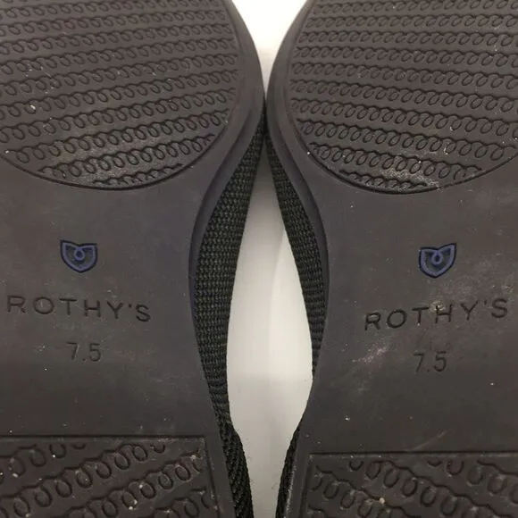 Rothy's The Square Highland Green Blue Flats Shoes Sz 7.5