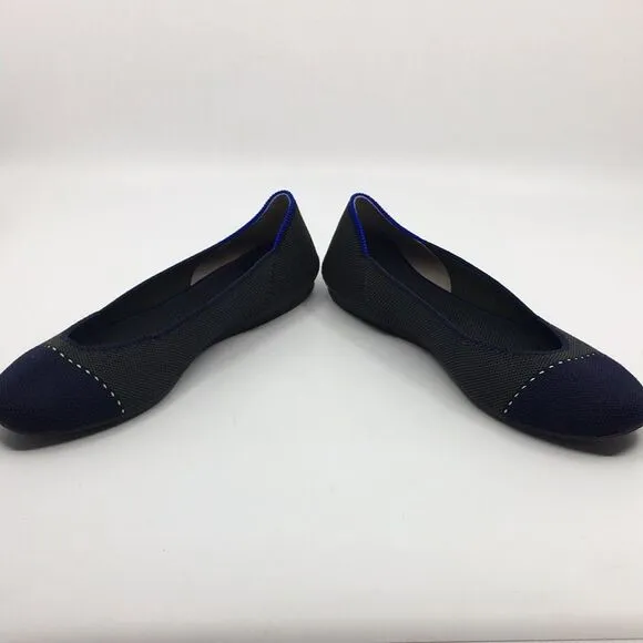 Rothy's The Square Highland Green Blue Flats Shoes Sz 7.5