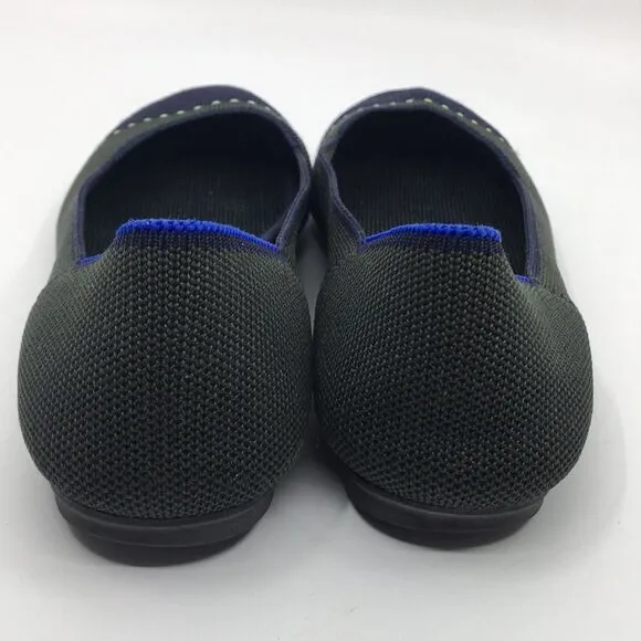 Rothy's The Square Highland Green Blue Flats Shoes Sz 7.5