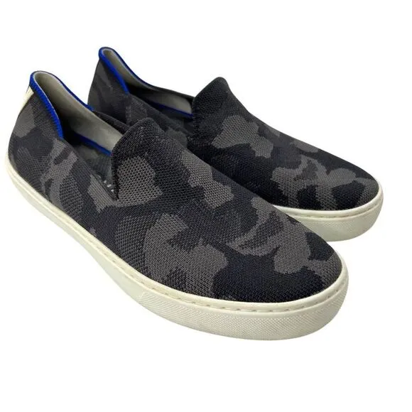 Rothy's Women's Slip-On Sneakers Grey Black Camo Size 7