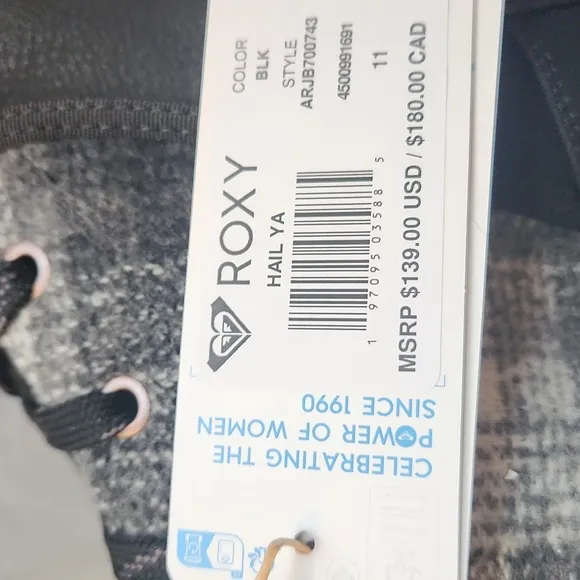 Roxy Alpine Collection &quot;Hail Ya&quot; Lace Up Waterproof Plaid Boots Size 11 NWT