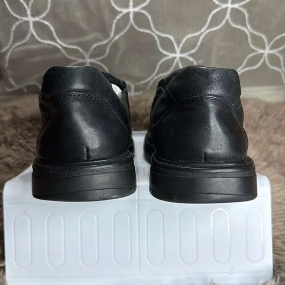 (S5) Aldo vintage men's black leather loafers, size 10.5