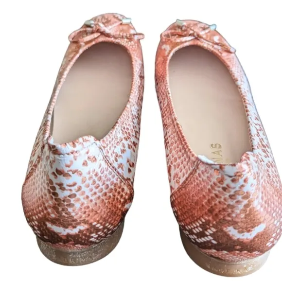 Sabrinas Leather Ballerina Flat - Metallic Coral Snake Print