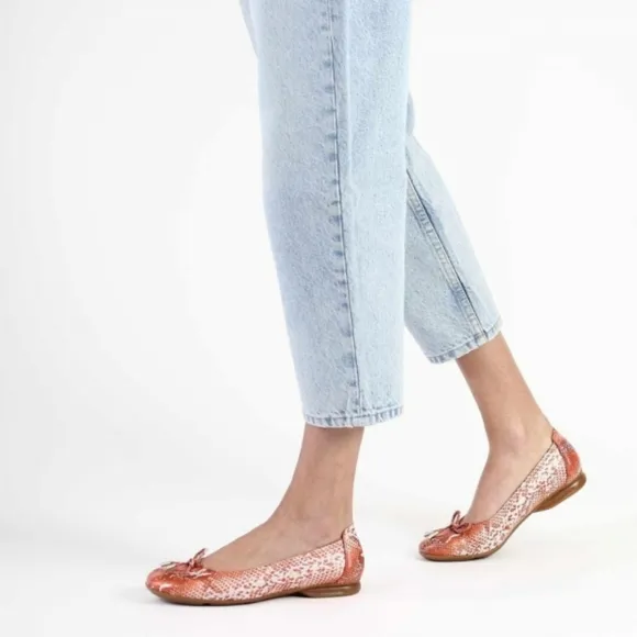 Sabrinas Leather Ballerina Flat - Metallic Coral Snake Print
