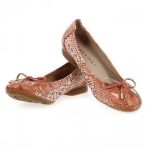 Sabrinas Leather Ballerina Flat - Metallic Coral Snake Print