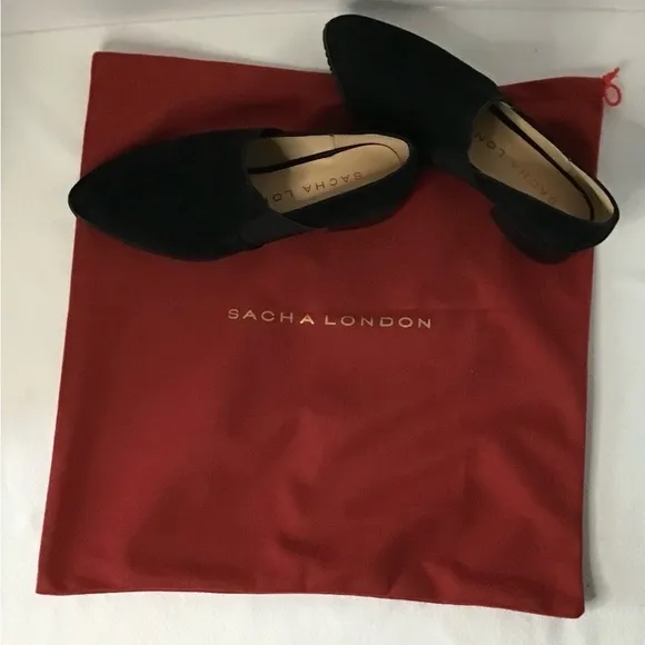 Sacha London Women’s Suede Loafers Size 6 Classic Casual Low Block Pumps Slip-on