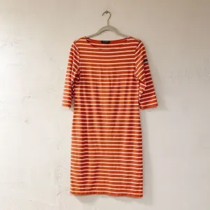 Saint James Tuckernuck Propriano Stripe Dress in Orange White Size 8