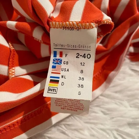 Saint James Tuckernuck Propriano Stripe Dress in Orange White Size 8
