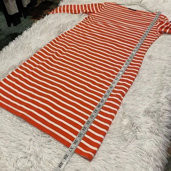 Saint James Tuckernuck Propriano Stripe Dress in Orange White Size 8