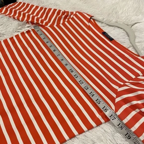 Saint James Tuckernuck Propriano Stripe Dress in Orange White Size 8