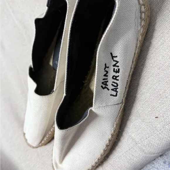 Saint Laurent Cream Espadrilles