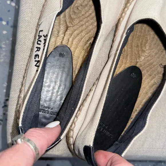 Saint Laurent Cream Espadrilles