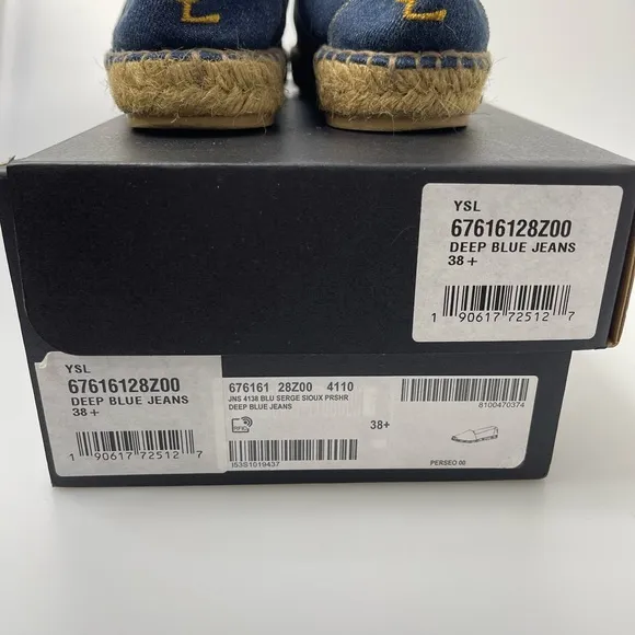 Saint Laurent Denim Espadrilles Womens EU 38.5/US 8.5 $525. Lightly Used.
