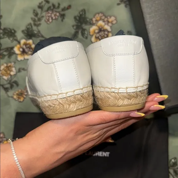 Saint Laurent White Espadrilles