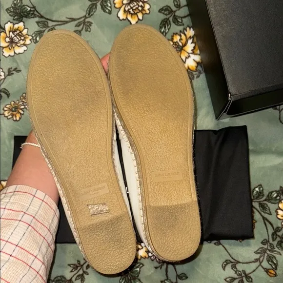 Saint Laurent White Espadrilles