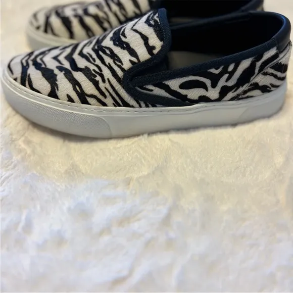 Saint Laurent Zebra Print Slip-On Sneakers 37.5