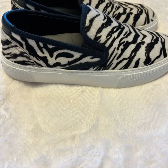 Saint Laurent Zebra Print Slip-On Sneakers 37.5