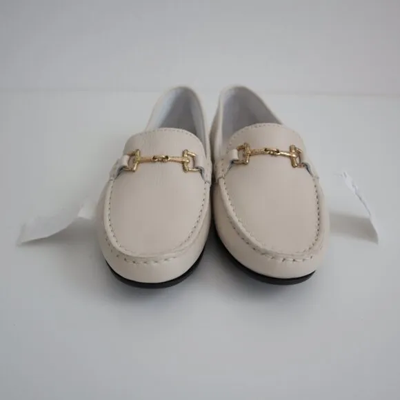 Saks Fifth Avenue Cream Leather Driving Bit Loafers | 7