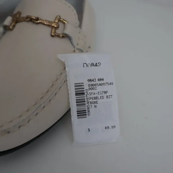 Saks Fifth Avenue Cream Leather Driving Bit Loafers | 7