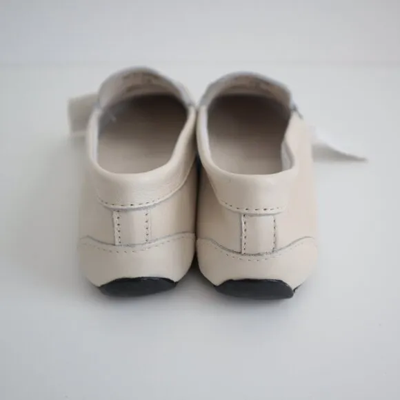 Saks Fifth Avenue Cream Leather Driving Bit Loafers | 7