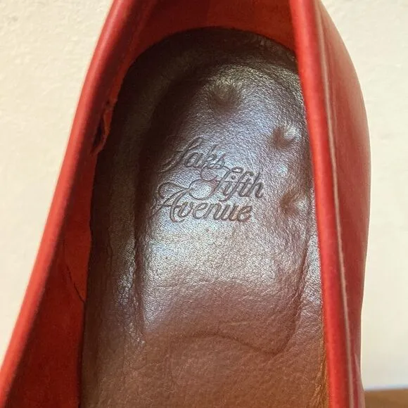 Saks Fifth Avenue Red Loafers