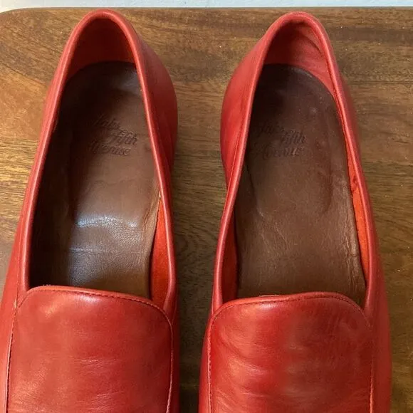 Saks Fifth Avenue Red Loafers