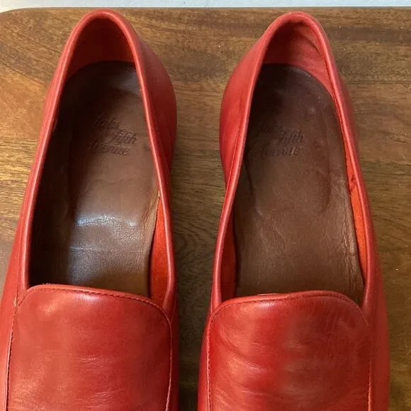 Saks Fifth Avenue Red Loafers