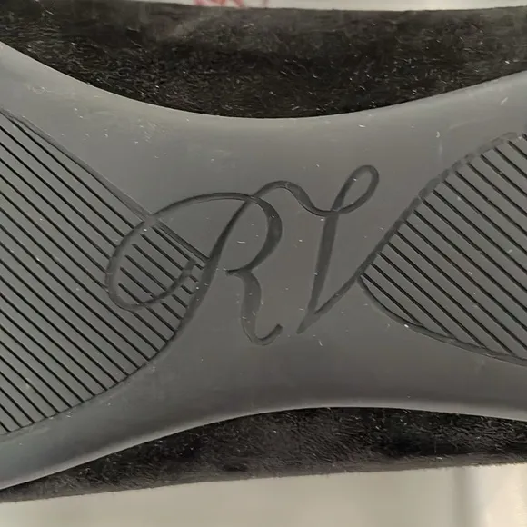 SALE! Roger Vivier Black Suede Ballet Flats w/ Tortoise Logo