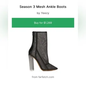 ✨SALE Yeezy Season 3 Mesh Ankle Boots Black Size 36.5 - US 6