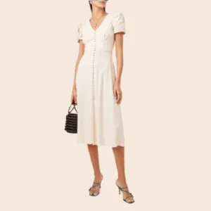 Saloni Margot Dress in Cream Size 4