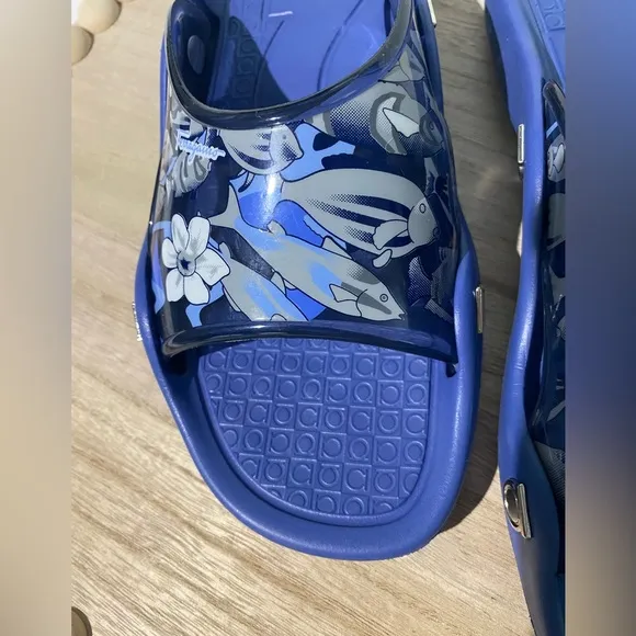 SALVATORE FERRAGAMO - 9 U.S. - Blue Mules