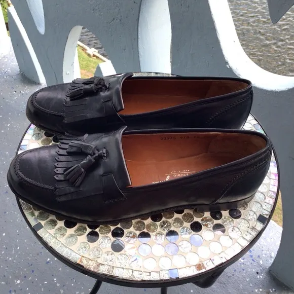 Salvatore Ferragamo All Leather Tasseled Loafers Made in Italy Size 12 D