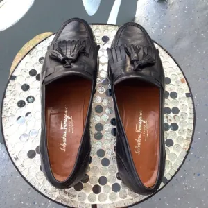 Salvatore Ferragamo All Leather Tasseled Loafers Made in Italy Size 12 D