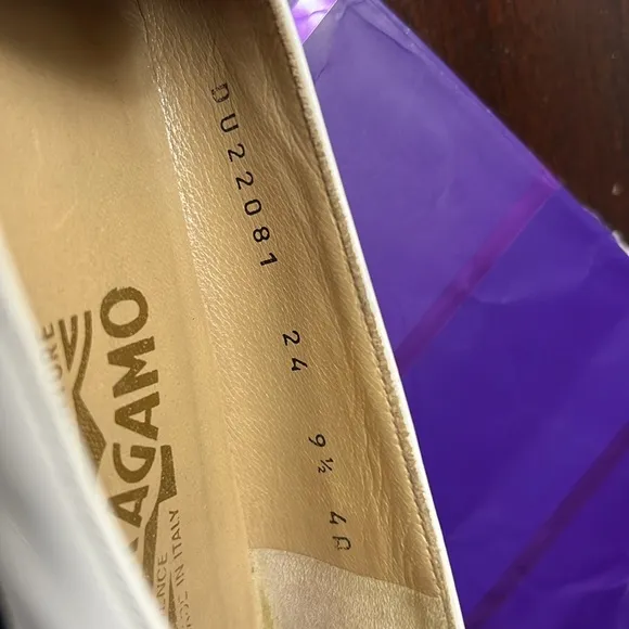 Salvatore Ferragamo Black and White Leather Loafers