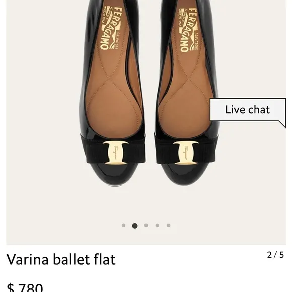 Salvatore Ferragamo Black Flats with Bow Detail