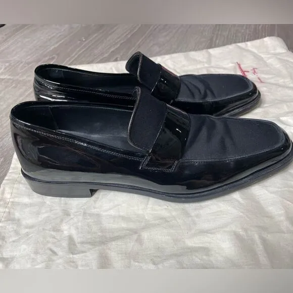 Salvatore Ferragamo Black Patent Leather Gene Loafers - With Dust Covers