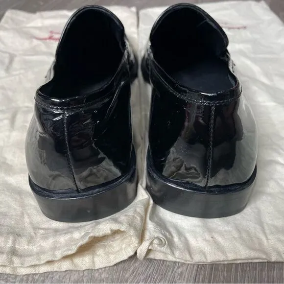 Salvatore Ferragamo Black Patent Leather Gene Loafers - With Dust Covers