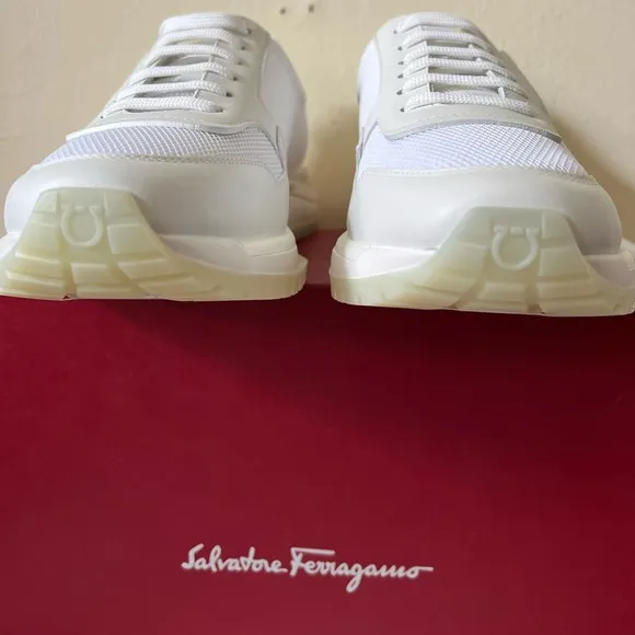 SALVATORE FERRAGAMO Brooklyn 3 Leather &amp; Mesh Sneakers