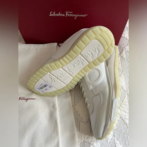 SALVATORE FERRAGAMO Brooklyn 3 Leather &amp; Mesh Sneakers