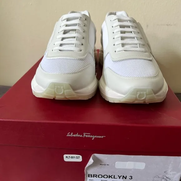 SALVATORE FERRAGAMO Brooklyn 3 Leather &amp; Mesh Sneakers