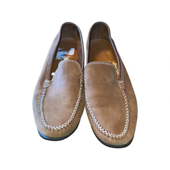 Salvatore Ferragamo Brown Leather Suede Loafers Size 8.5 AA