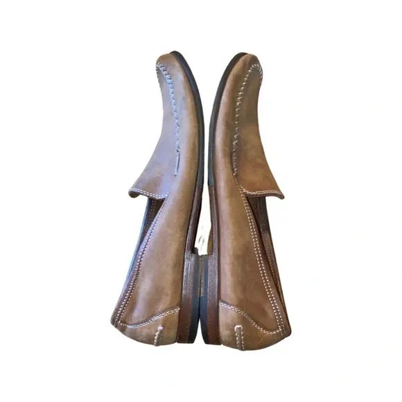 Salvatore Ferragamo Brown Leather Suede Loafers Size 8.5 AA