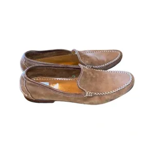 Salvatore Ferragamo Brown Leather Suede Loafers Size 8.5 AA
