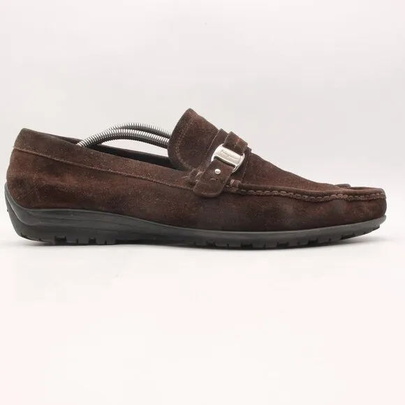 SALVATORE FERRAGAMO Brown Suede Loafers Mens Size 11.5 D Slip On Casual
