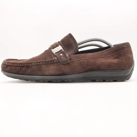 SALVATORE FERRAGAMO Brown Suede Loafers Mens Size 11.5 D Slip On Casual