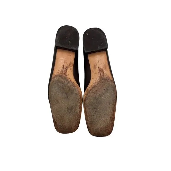 Salvatore Ferragamo Delicious Loafers Calf Leather Very Dark Black Blue 9.5AA