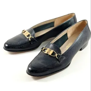 Salvatore Ferragamo Embossed Leather Animal Print Loafers For Women Size 9.5AA🌴