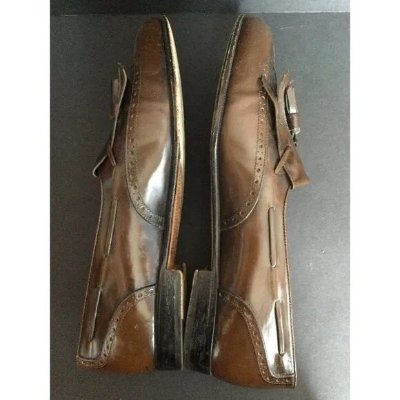 Salvatore Ferragamo Kittle Tassel Wingtip Leather Loafers Slip on Men Size 7.5 D